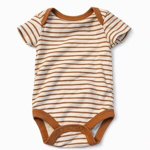 Striped Cream and Brown Baby Bodysuit